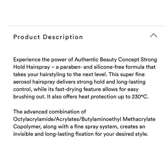 AUTHENTIC BEAUTY CONCEPT Strong Hold Hairspray 3 oz + Shaping Cream 30 ml NWOB - Picture 2 of 3
